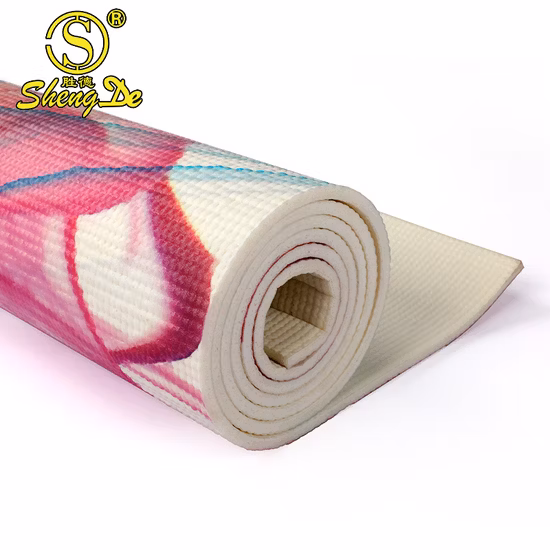 Tappetino yoga pieghevole decorativo in PVC ecologico antiscivolo